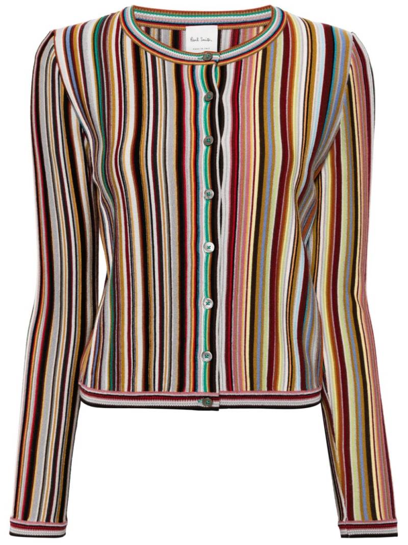 Paul Smith striped virgin-wool cardigan - Black von Paul Smith