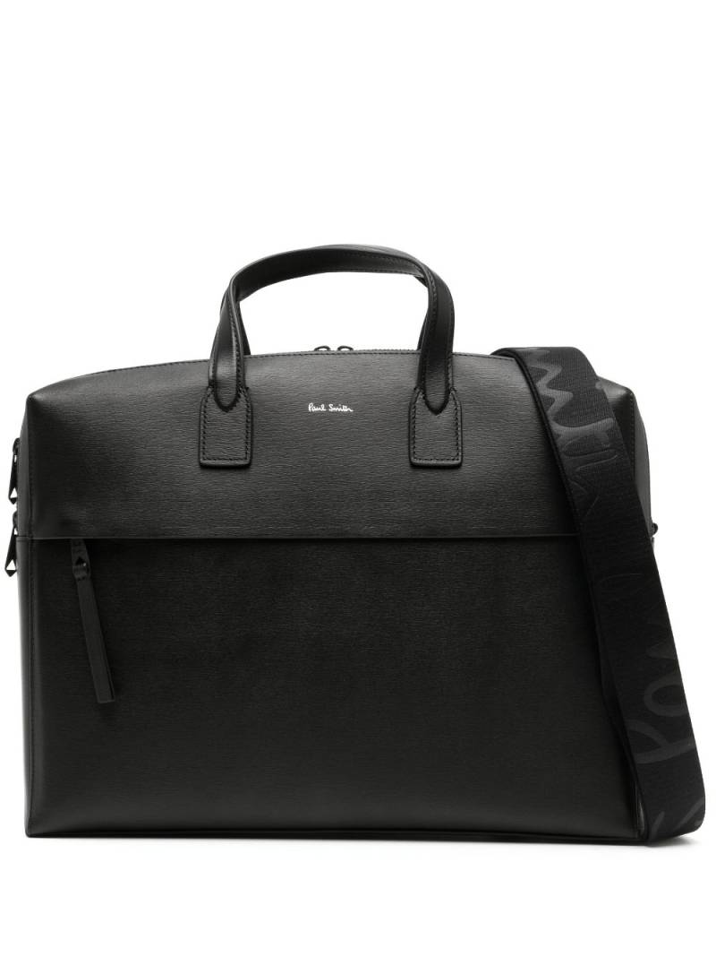 Paul Smith top handle leather tote bag - Black von Paul Smith