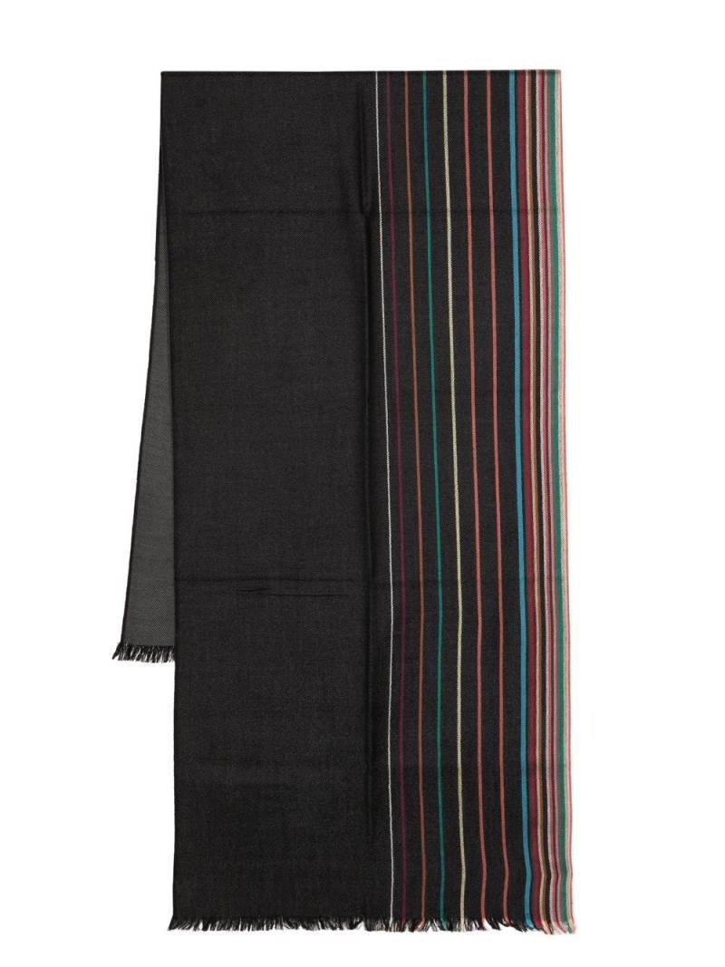 Paul Smith wool-silk signature stripe scarf - Black von Paul Smith