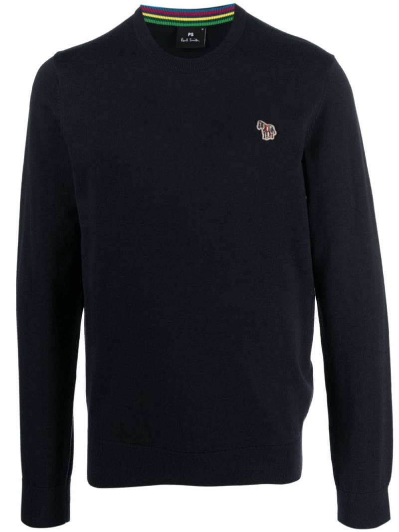 Paul Smith zebra-patch organic-cotton jumper - Blue von Paul Smith