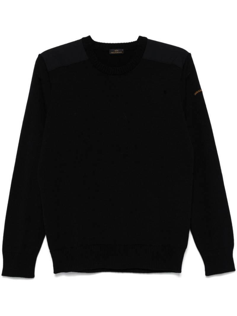 Paul & Shark Typhoon®-inserts wool sweater - Black von Paul & Shark