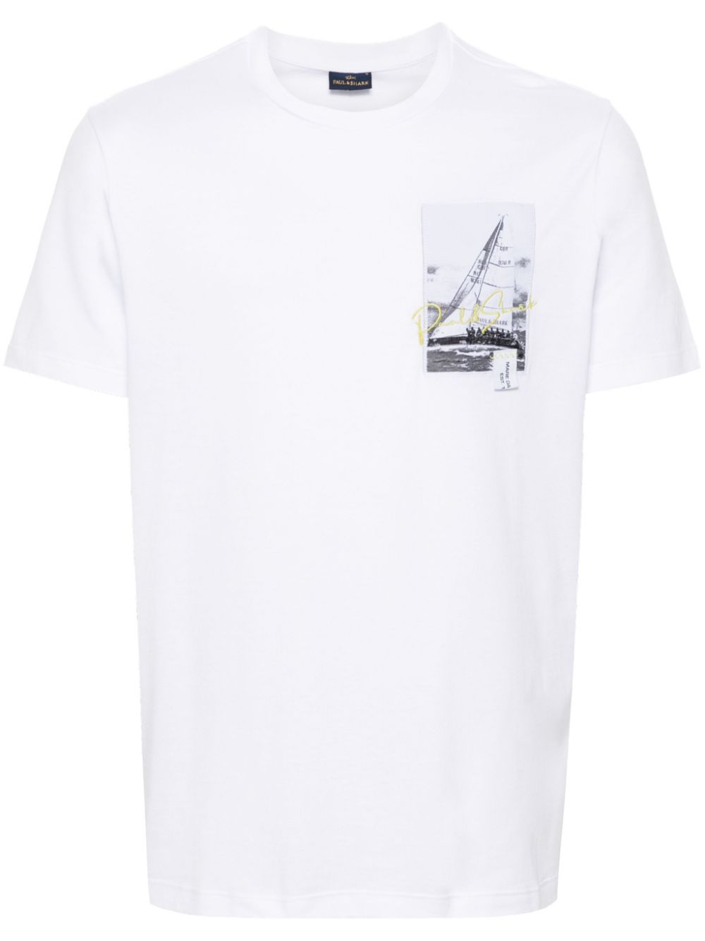 Paul & Shark appliqué cotton T-shirt - White von Paul & Shark