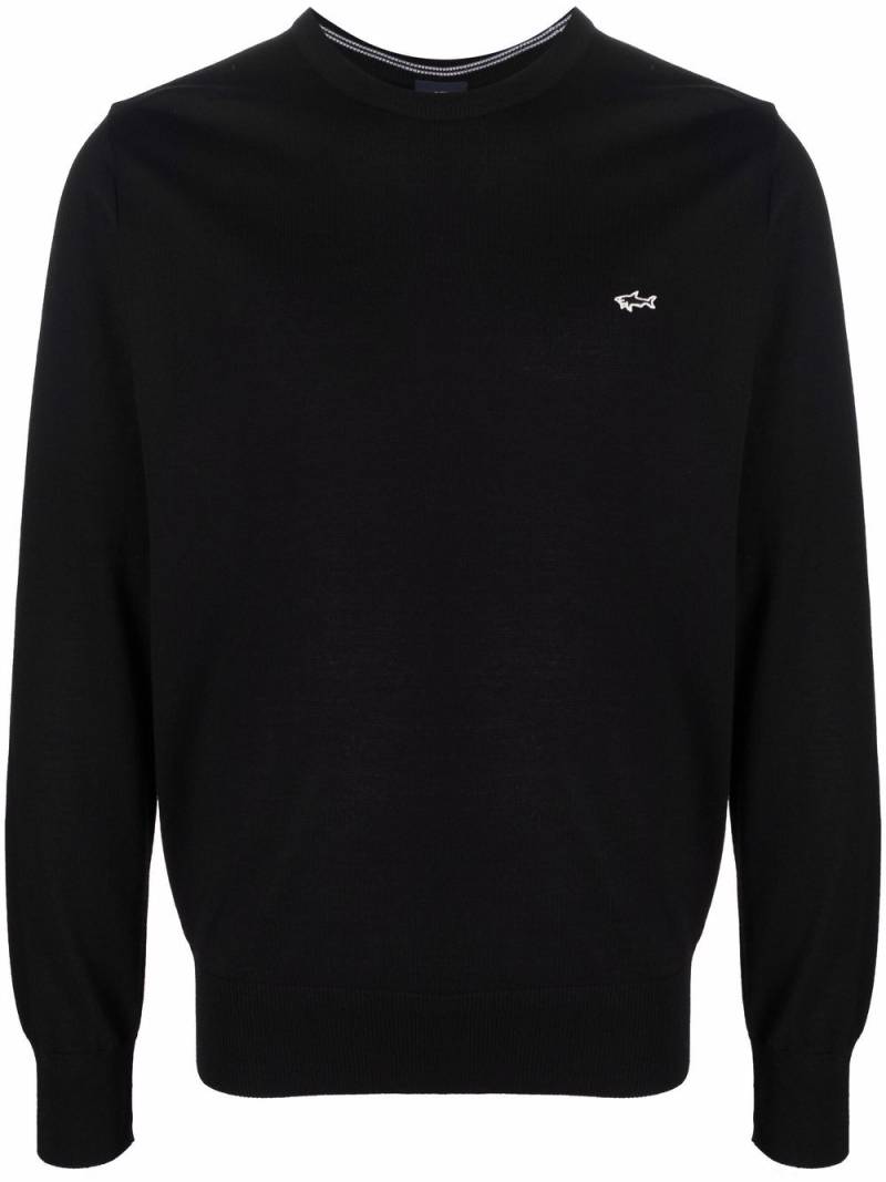 Paul & Shark embroidered logo jumper - Black von Paul & Shark