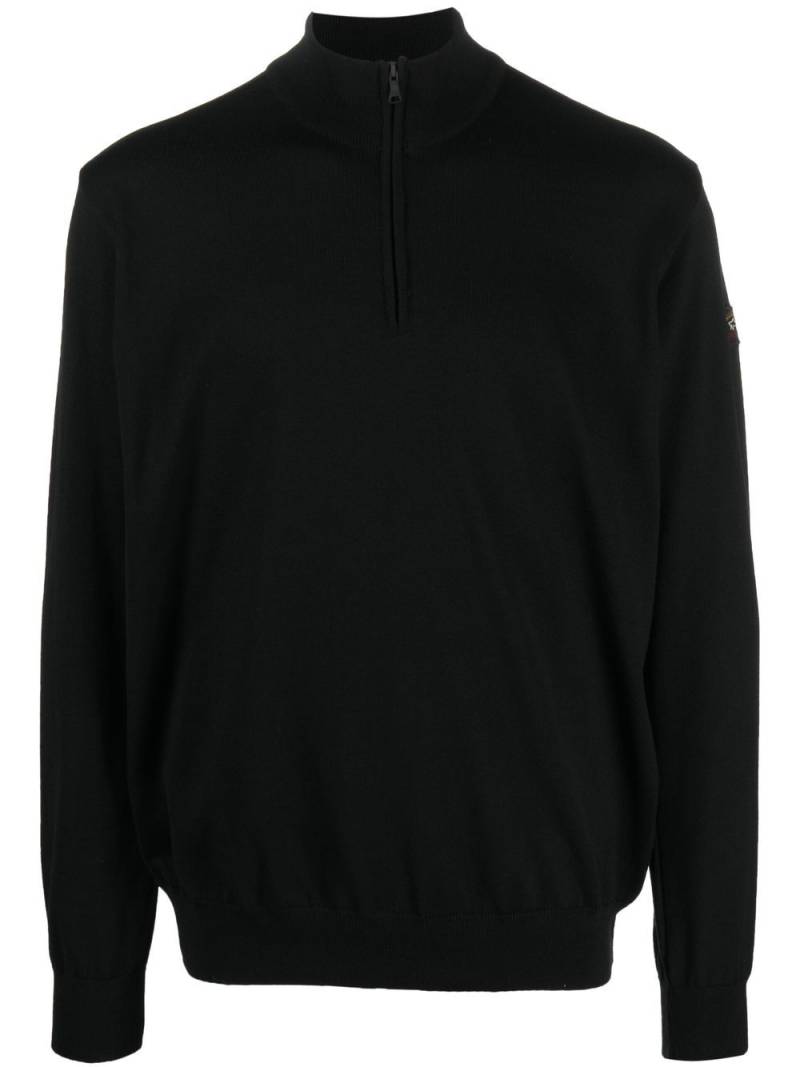 Paul & Shark fine-knit half-zip jumper - Black von Paul & Shark