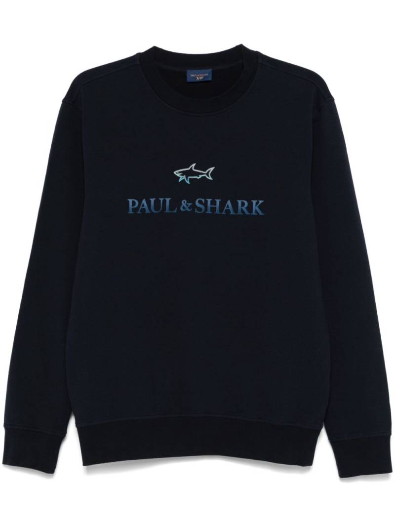 Paul & Shark flocked-logo sweater - Blue von Paul & Shark