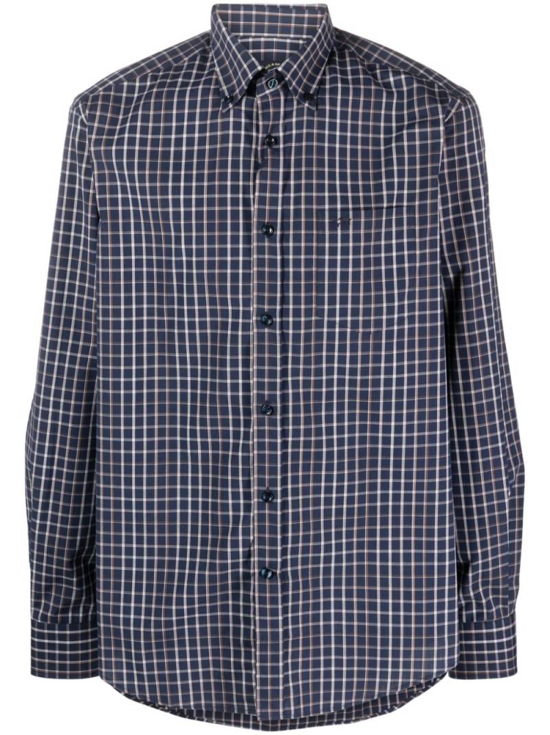 Paul & Shark grid-pattern organic-cotton shirt - Blue von Paul & Shark