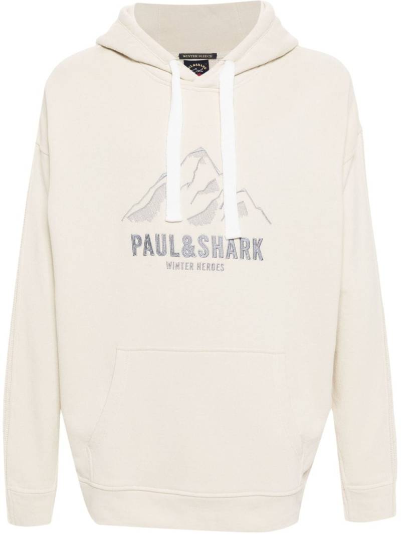 Paul & Shark logo-embroidered hoodie - Neutrals von Paul & Shark