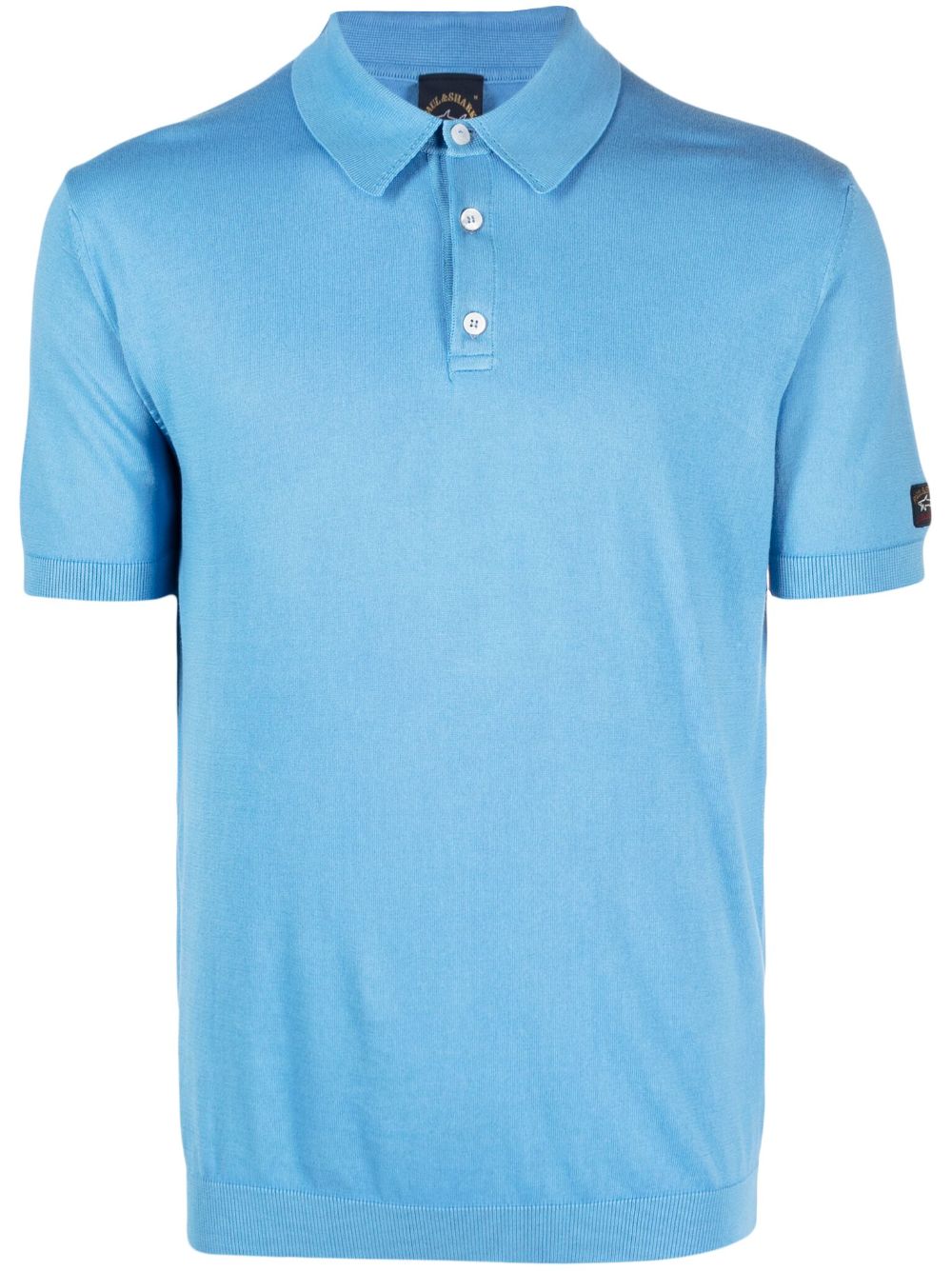 Paul & Shark logo-patch cotton polo shirt - Blue von Paul & Shark