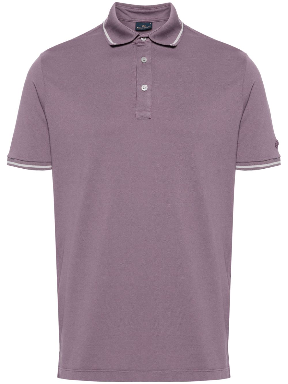 Paul & Shark logo-patch cotton polo shirt - Purple von Paul & Shark