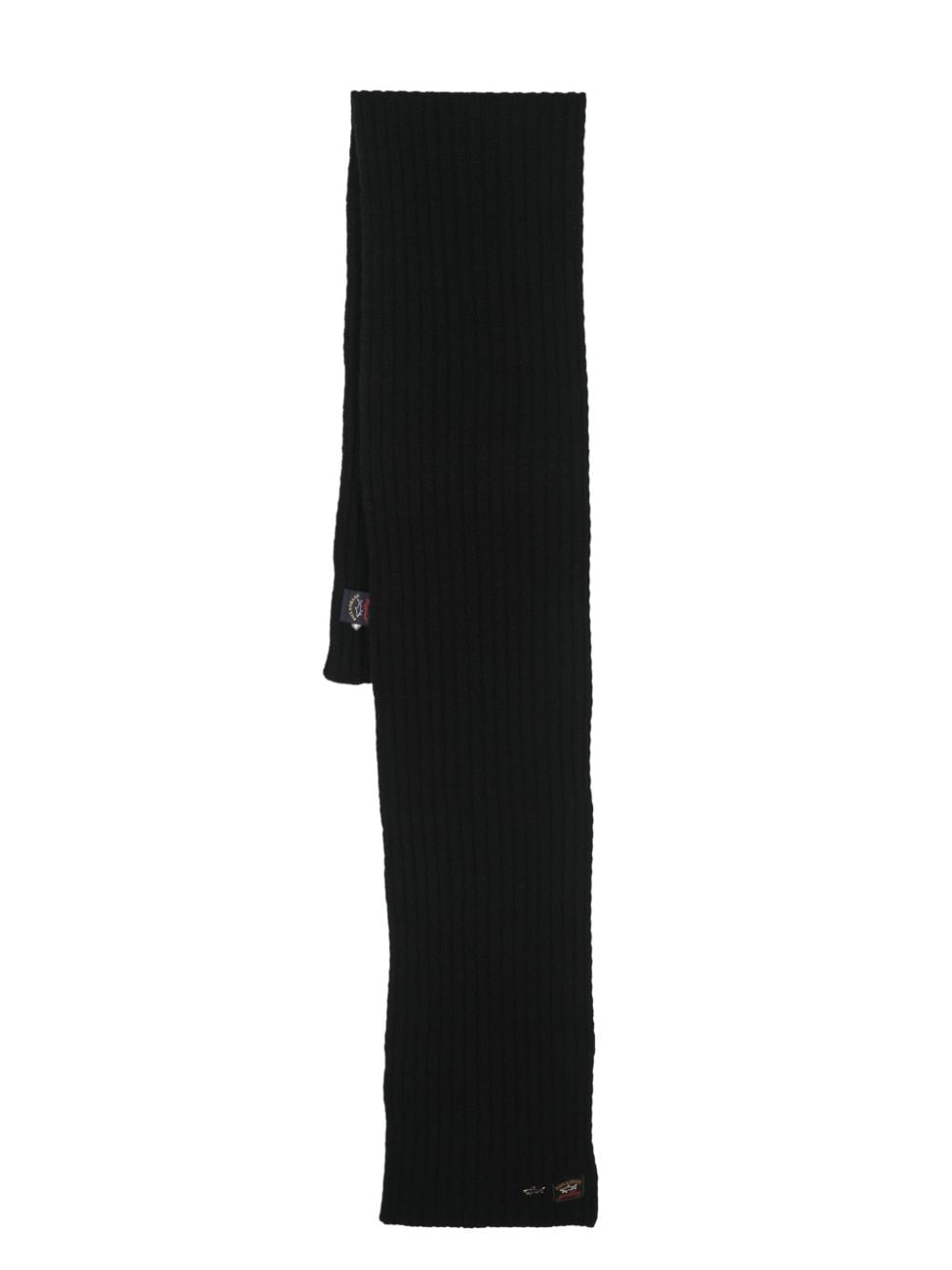 Paul & Shark logo-patch knit scarf - Black von Paul & Shark