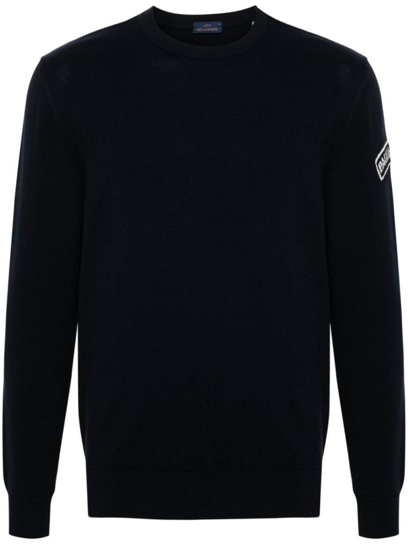 Paul & Shark logo-patch knitted jumper - Blue von Paul & Shark