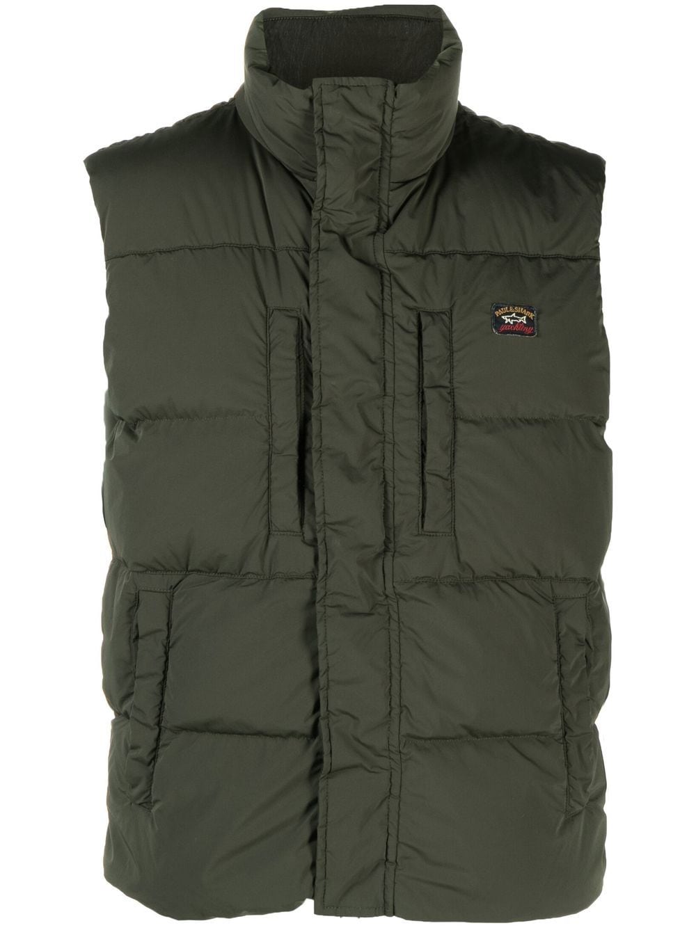 Paul & Shark logo-patch padded gilet - Green von Paul & Shark