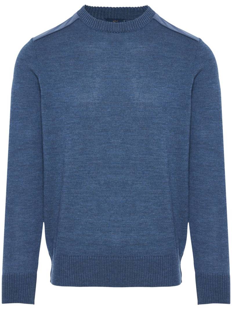 Paul & Shark logo-patch wool jumper - Blue von Paul & Shark