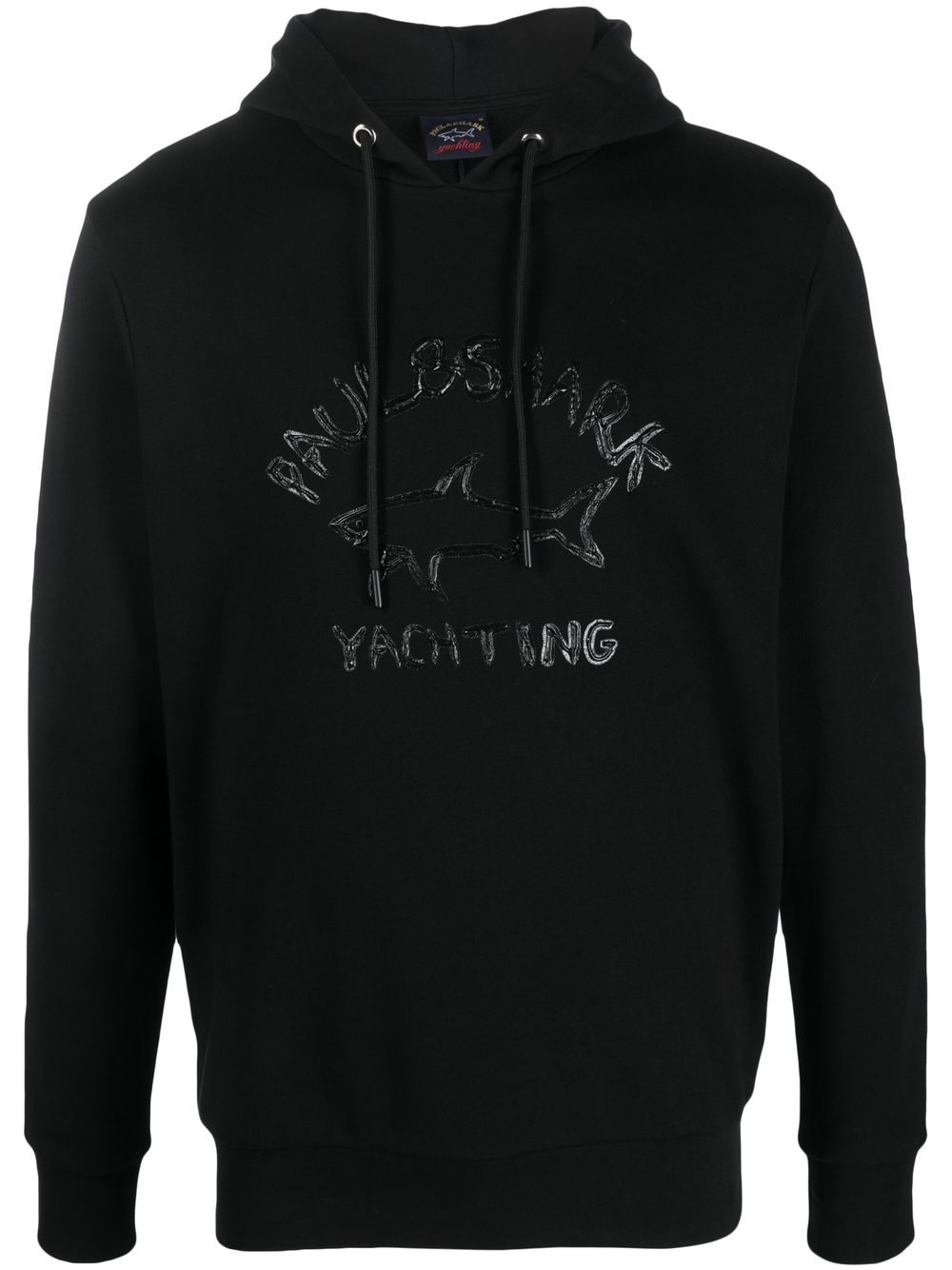 Paul & Shark logo-print drawstring hoodie - Black von Paul & Shark