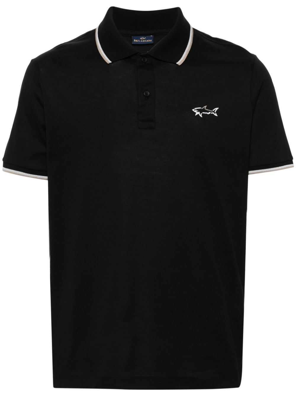 Paul & Shark logo-print piqué polo shirt - Black von Paul & Shark