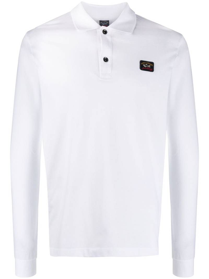 Paul & Shark long-sleeved polo shirt - White von Paul & Shark