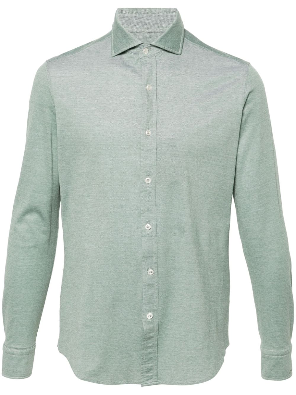 Paul & Shark mélange-effect cotton shirt - Green von Paul & Shark