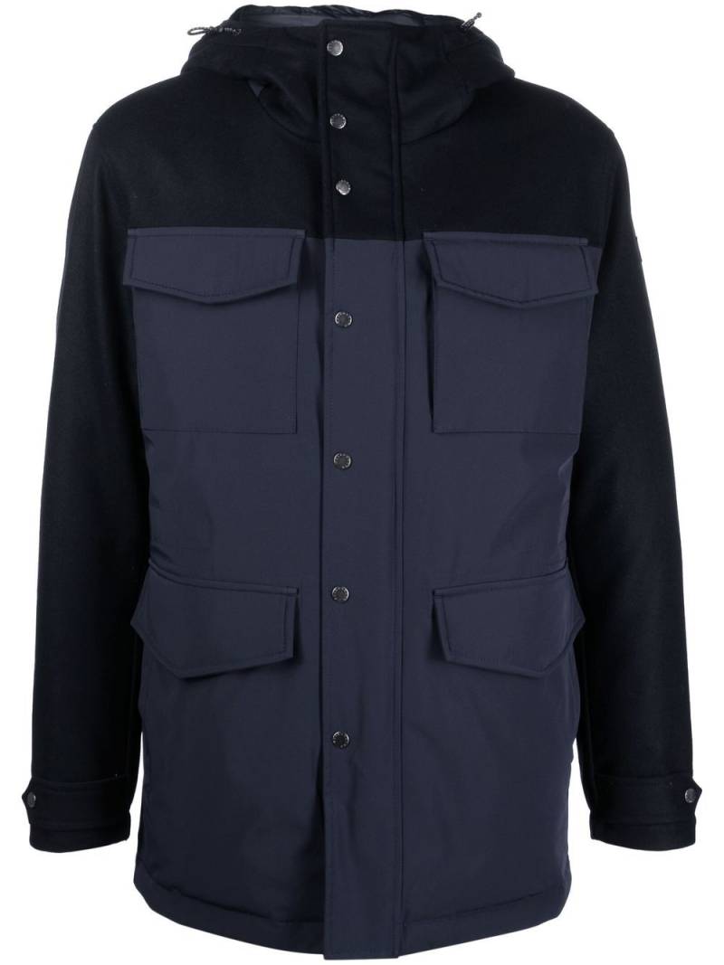 Paul & Shark multi-pocket down hooded coat - Blue von Paul & Shark