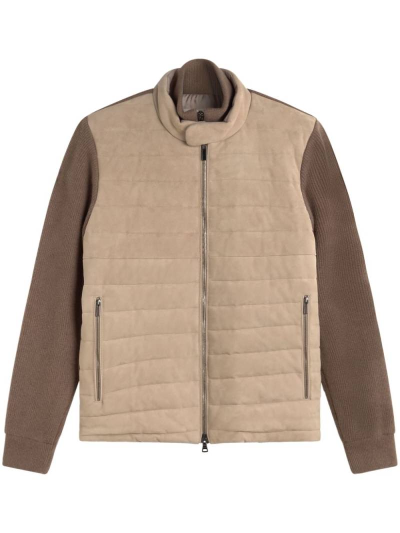 Paul & Shark panelled quilted jacket - Brown von Paul & Shark