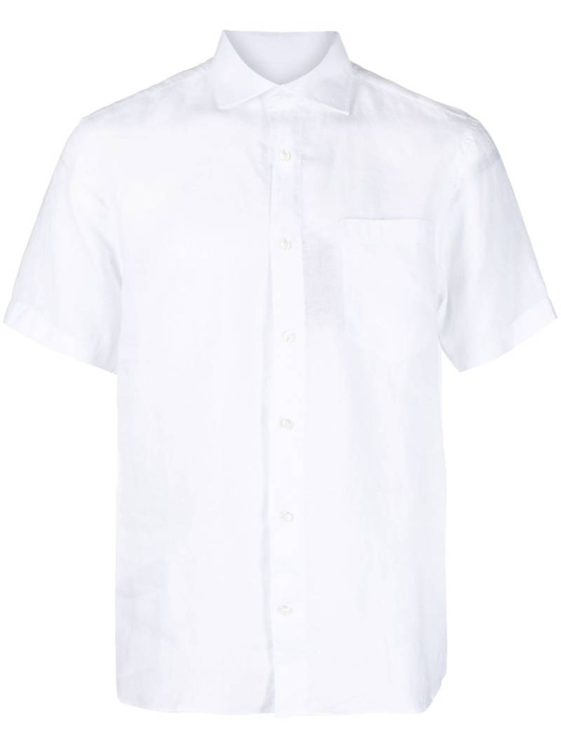 Paul & Shark short-sleeved linen shirt - White von Paul & Shark