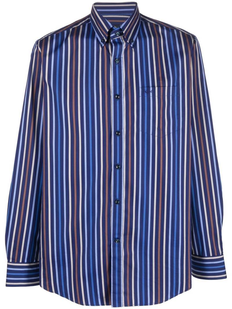 Paul & Shark striped button-up shirt - Blue von Paul & Shark