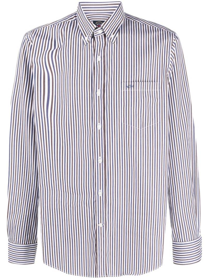 Paul & Shark striped cotton shirt - White von Paul & Shark