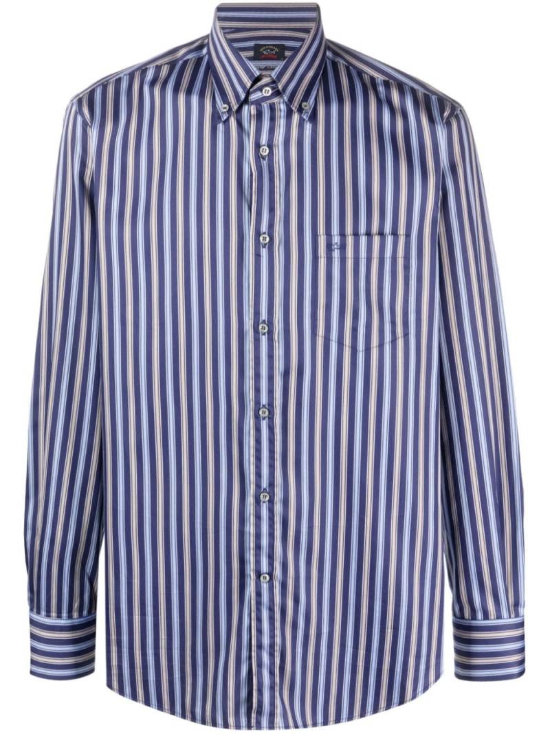 Paul & Shark striped organic-cotton shirt - Blue von Paul & Shark