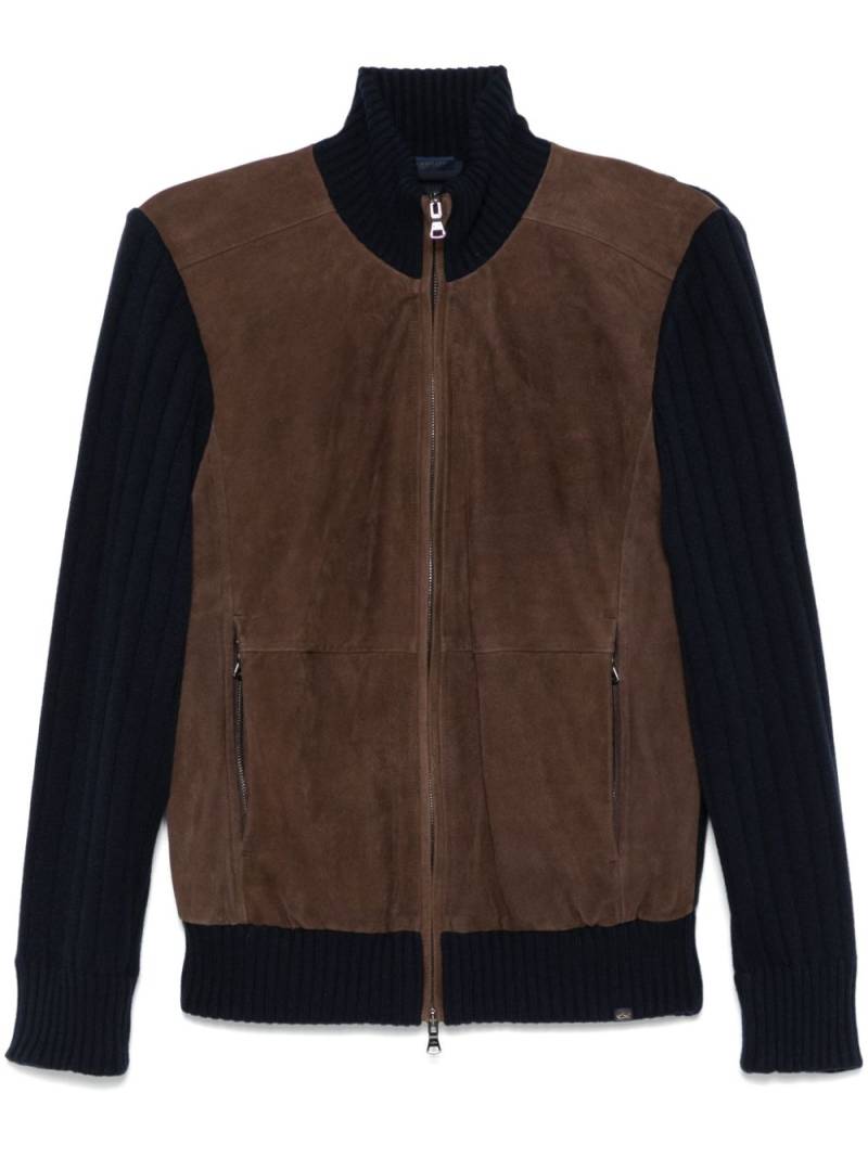 Paul & Shark suede-panelling jacket - Brown von Paul & Shark