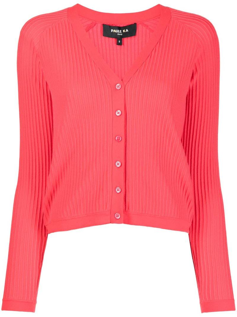 Paule Ka V-neck knit cardigan - Red von Paule Ka