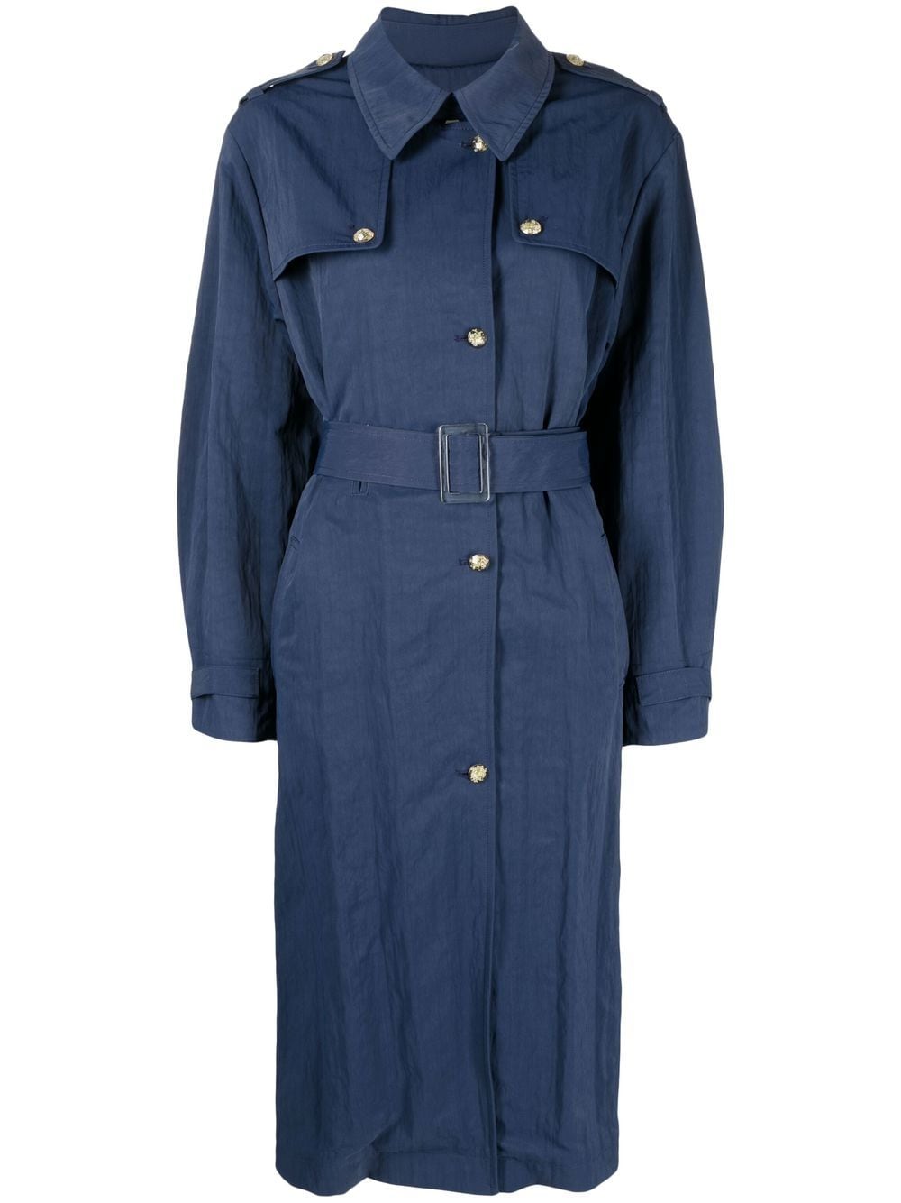 Paule Ka belted toile coat - Blue von Paule Ka