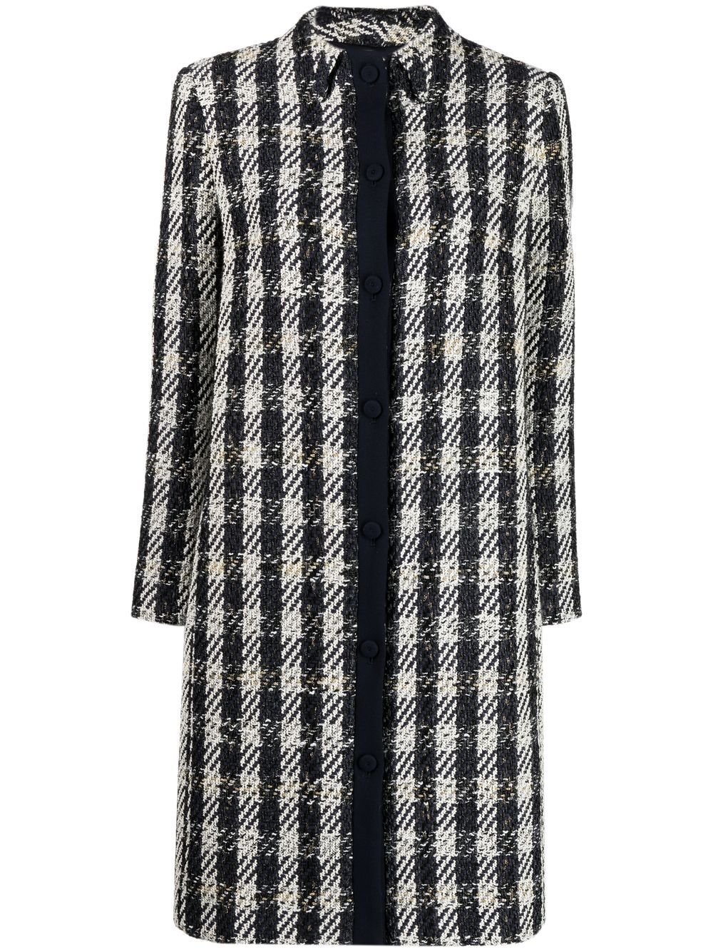 Paule Ka button-fastening woven coat - Black von Paule Ka