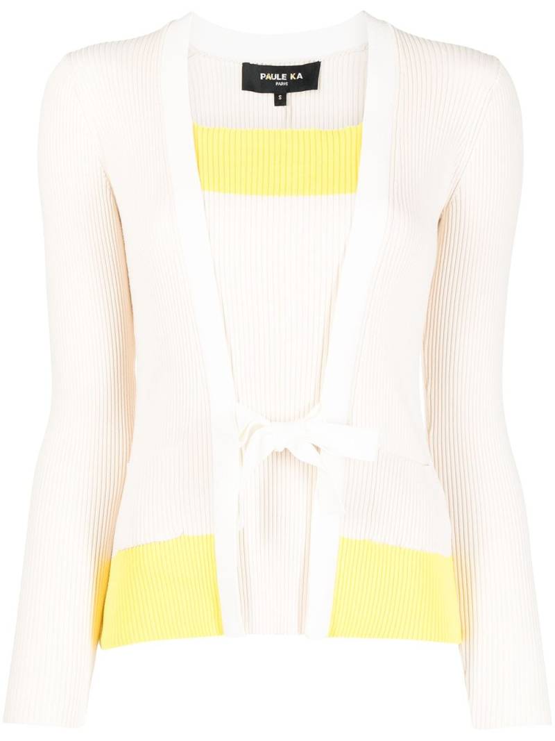 Paule Ka colour-block knit cardigan - White von Paule Ka