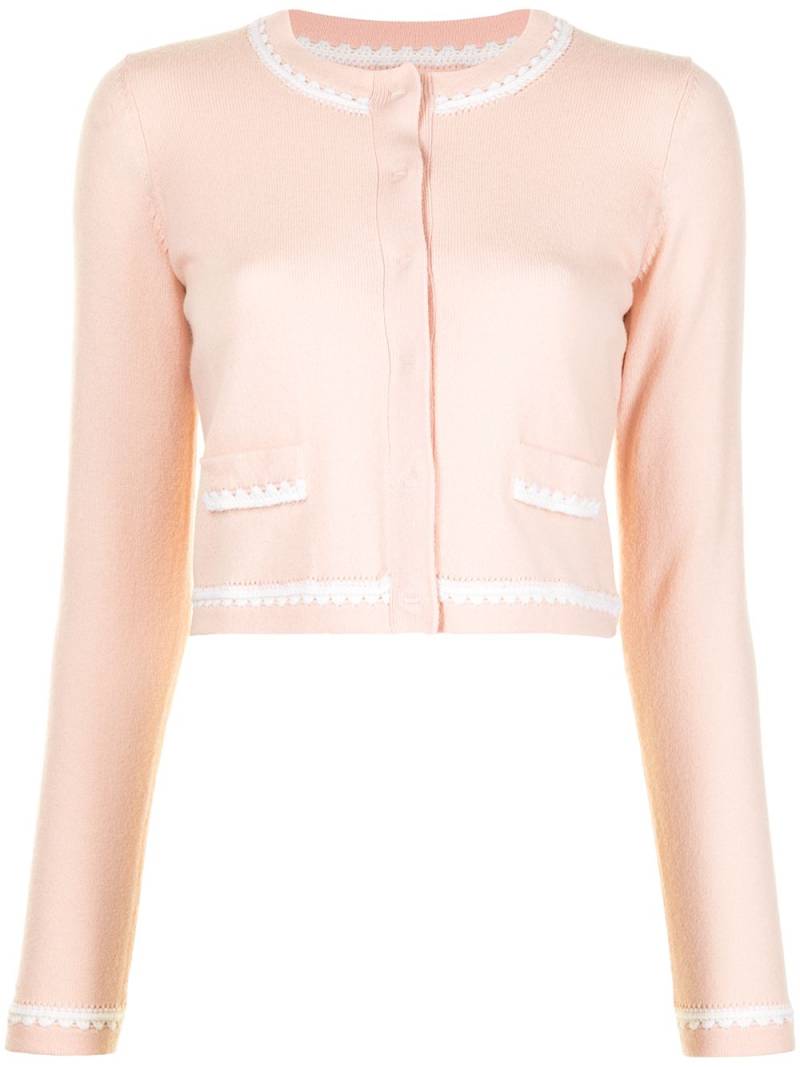 Paule Ka contrast stitching cropped cardigan - Pink von Paule Ka