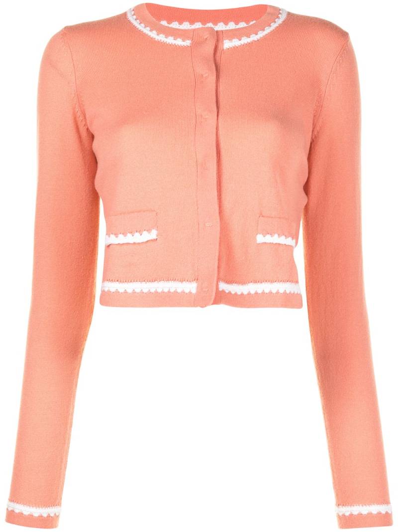 Paule Ka contrast trim cropped cardigan - Pink von Paule Ka