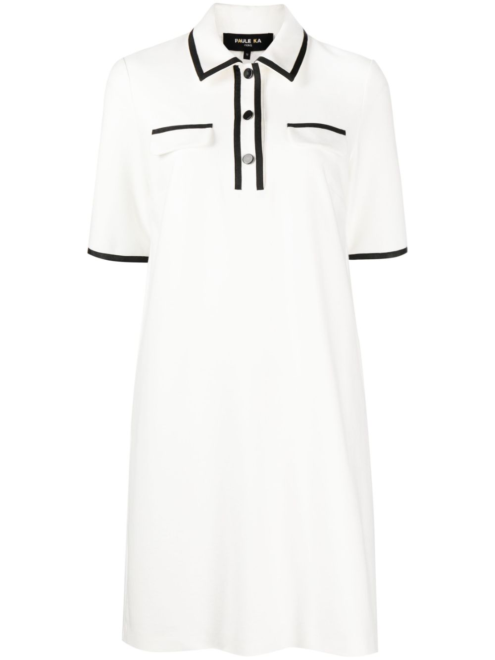 Paule Ka contrasting-trim cotton-blend shirtdress - White von Paule Ka