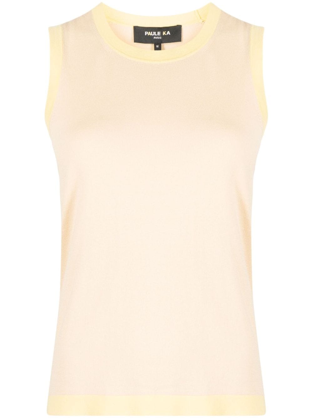 Paule Ka contrasting-trim silk-cotton blend tank top - Yellow von Paule Ka