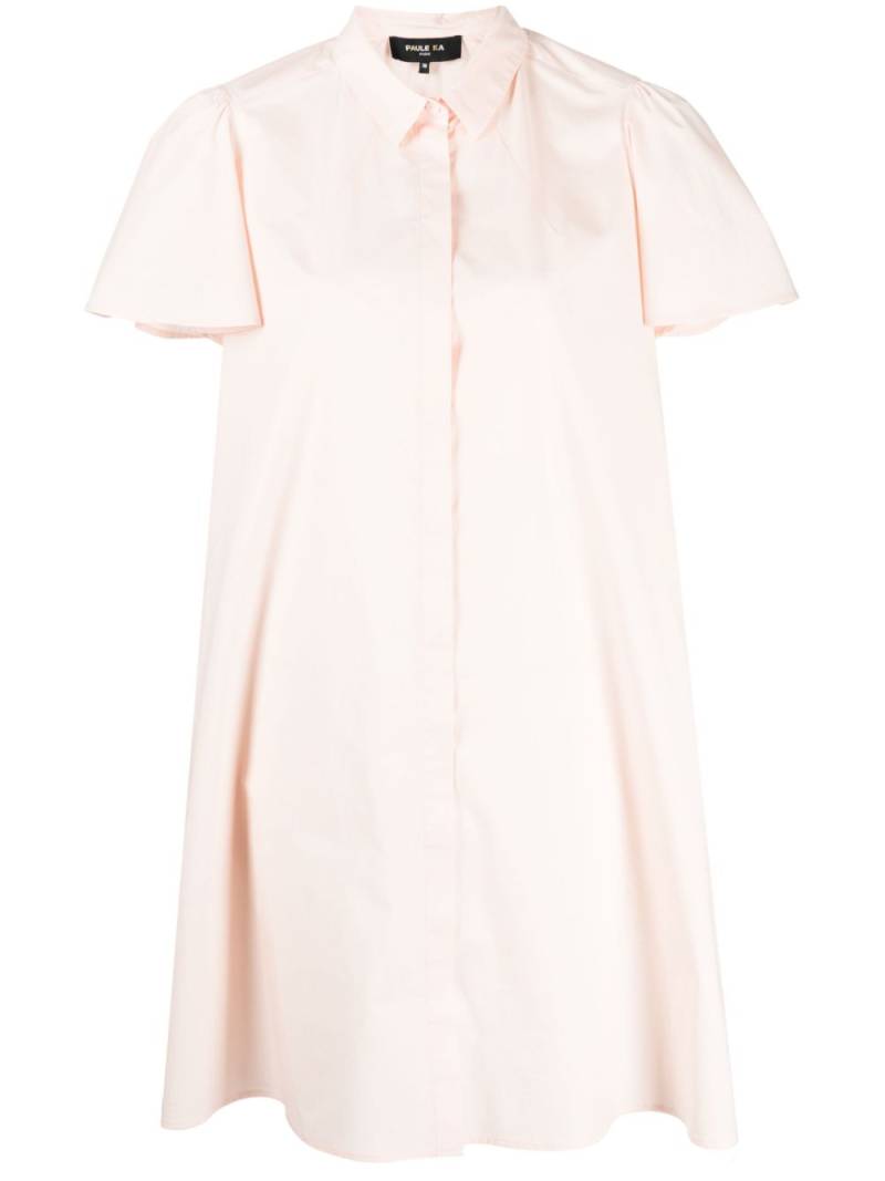 Paule Ka cotton-blend flounce-sleeves shirt dress - Pink von Paule Ka