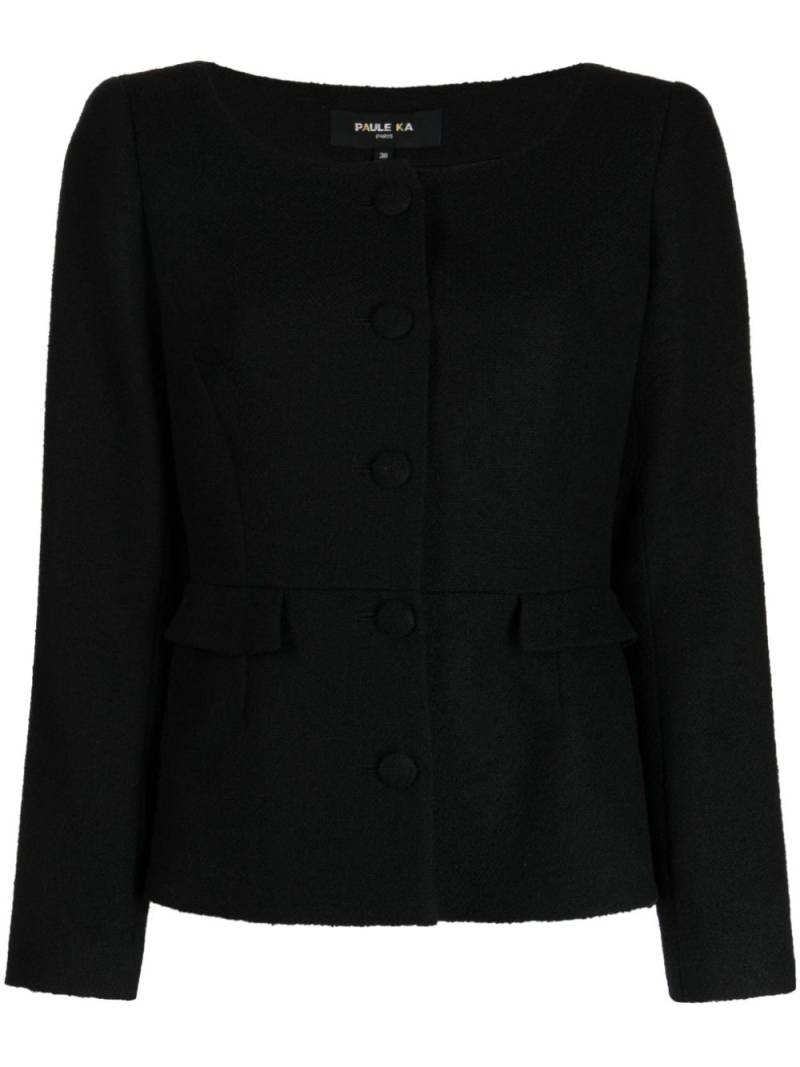 Paule Ka crepe-texture fitted jacket - Black von Paule Ka