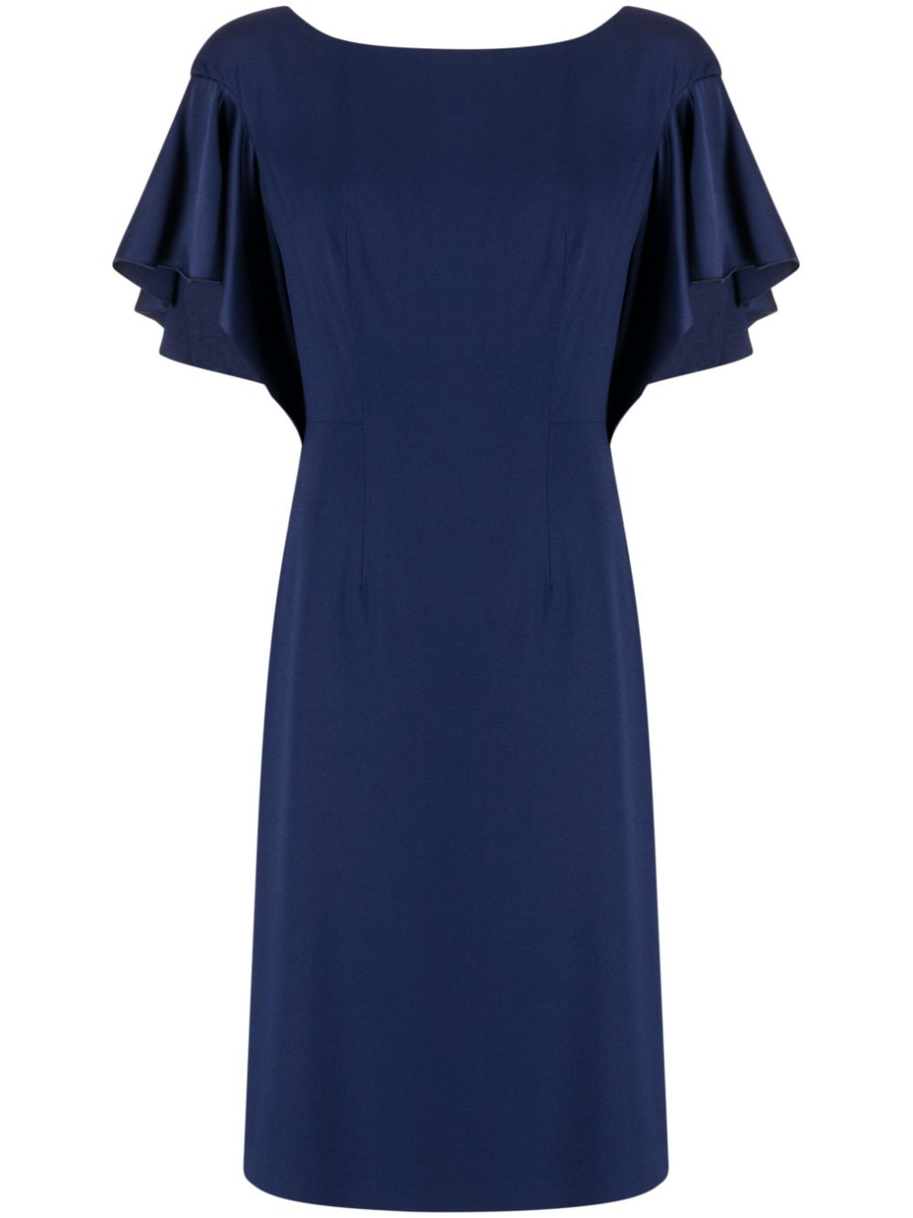 Paule Ka draped-detail satin-finish dress - Blue von Paule Ka