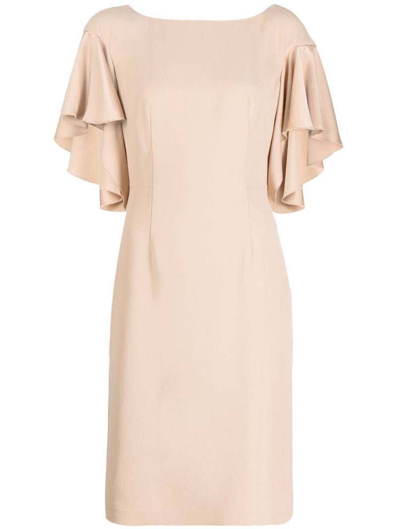 Paule Ka draped-detail satin-finish dress - Neutrals von Paule Ka