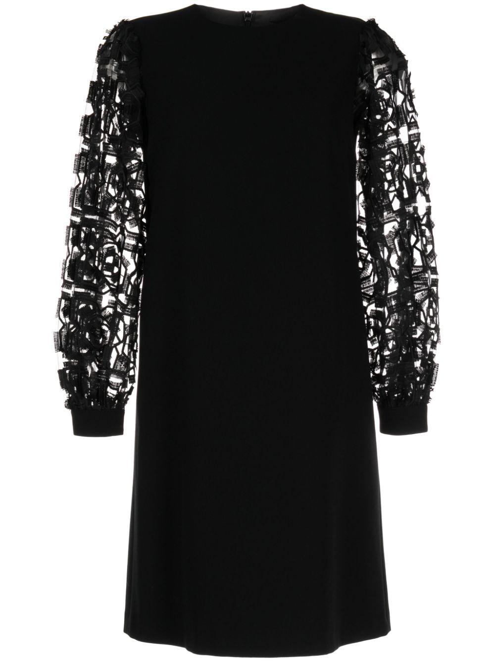 Paule Ka embroidered tulle-sleeve midi dress - Black von Paule Ka