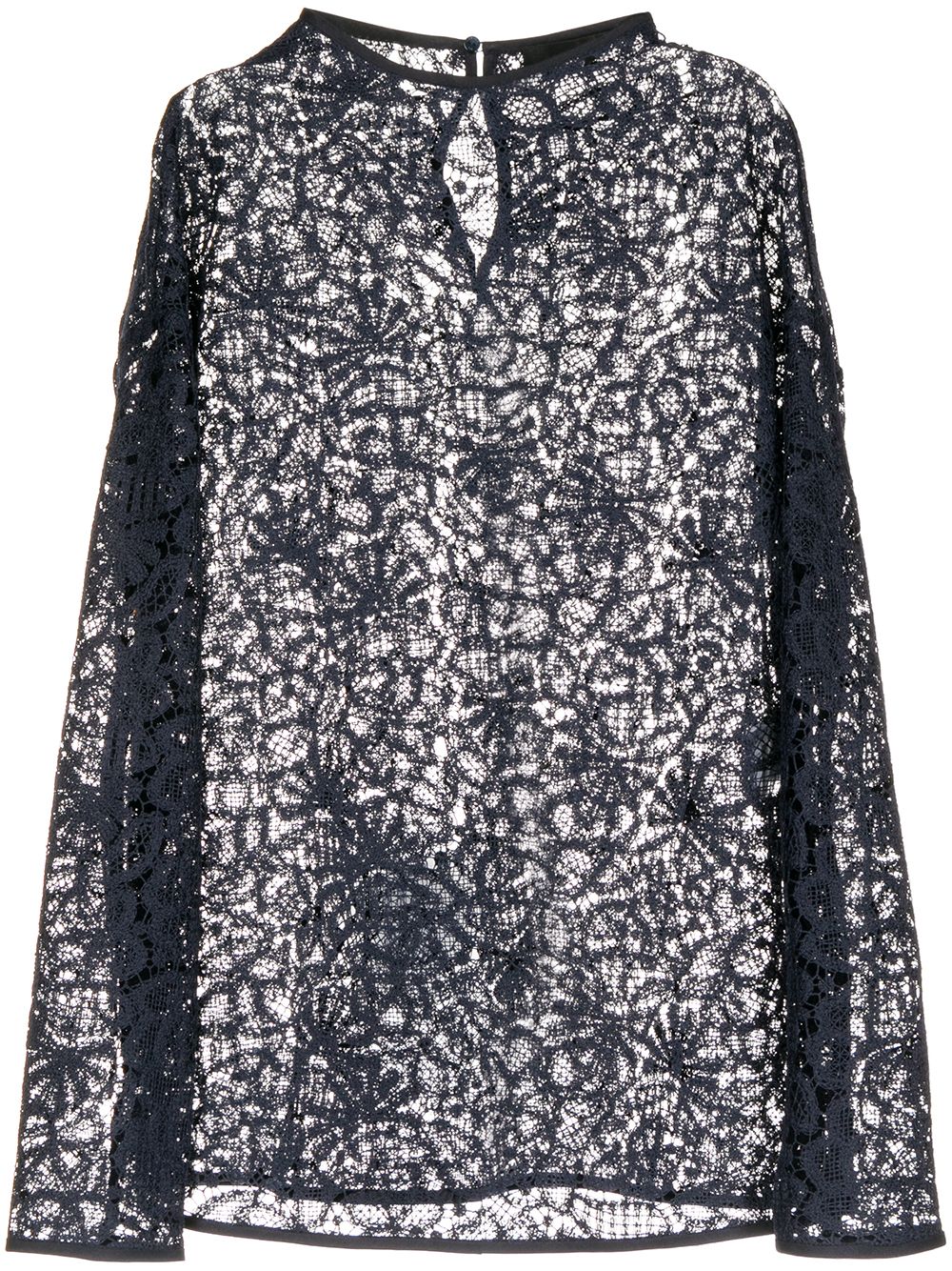 Paule Ka floral-lace long-sleeve top - Blue von Paule Ka