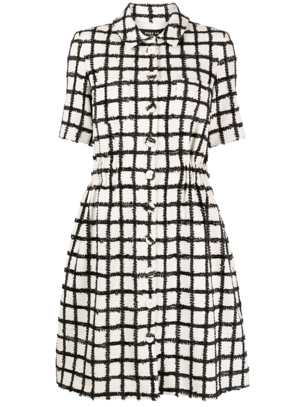 Paule Ka grid-pattern tweed midi dress - Black von Paule Ka