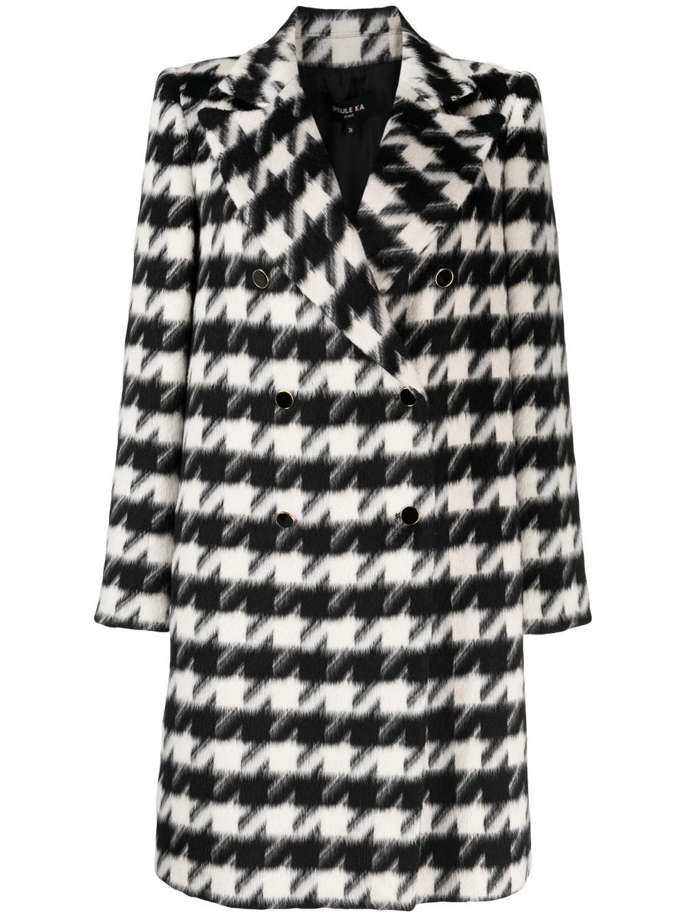 Paule Ka houndstooth knitted coat - Black von Paule Ka