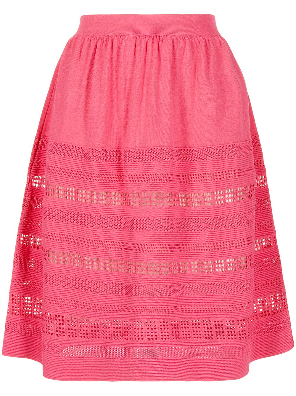 Paule Ka perforated-detail flared skirt - Pink von Paule Ka