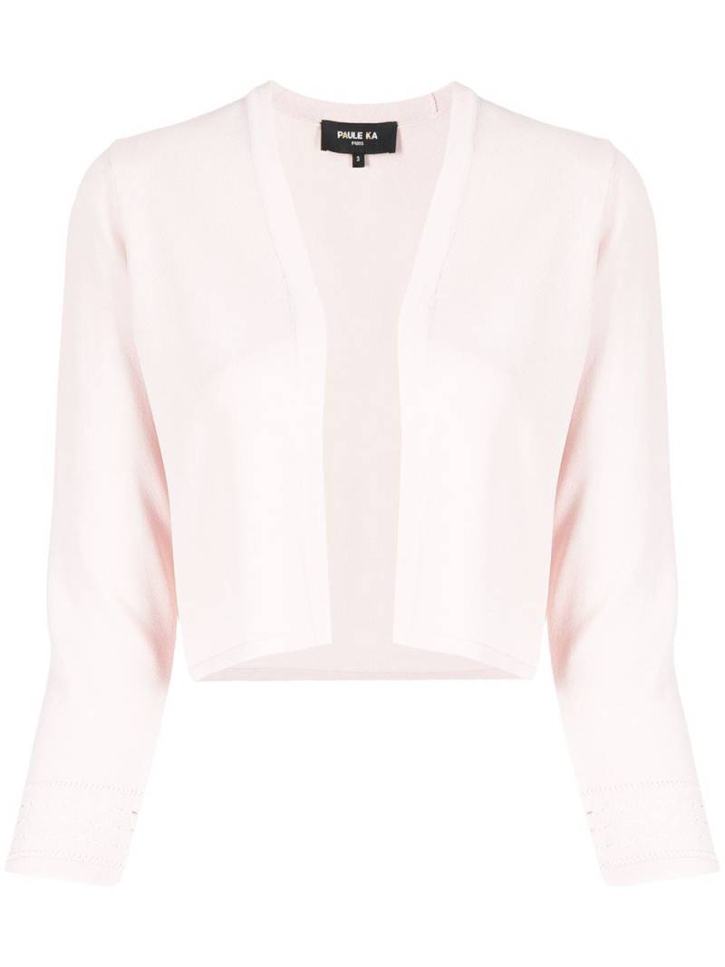 Paule Ka ribbed-knit cropped cardigan - Pink von Paule Ka