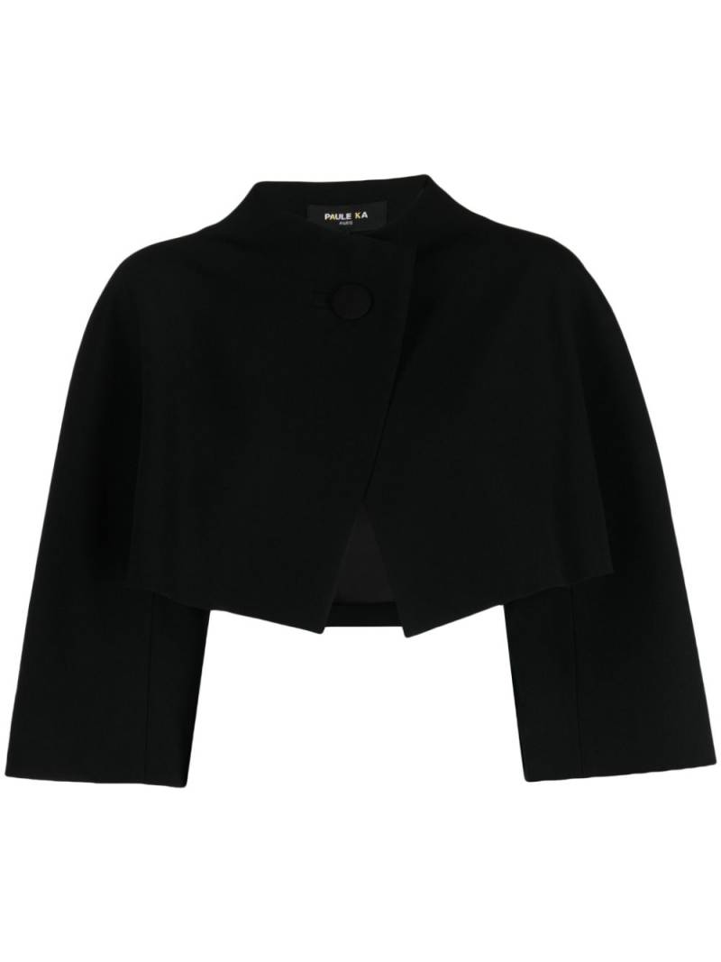 Paule Ka round-neck crepe cropped jacket - Black von Paule Ka