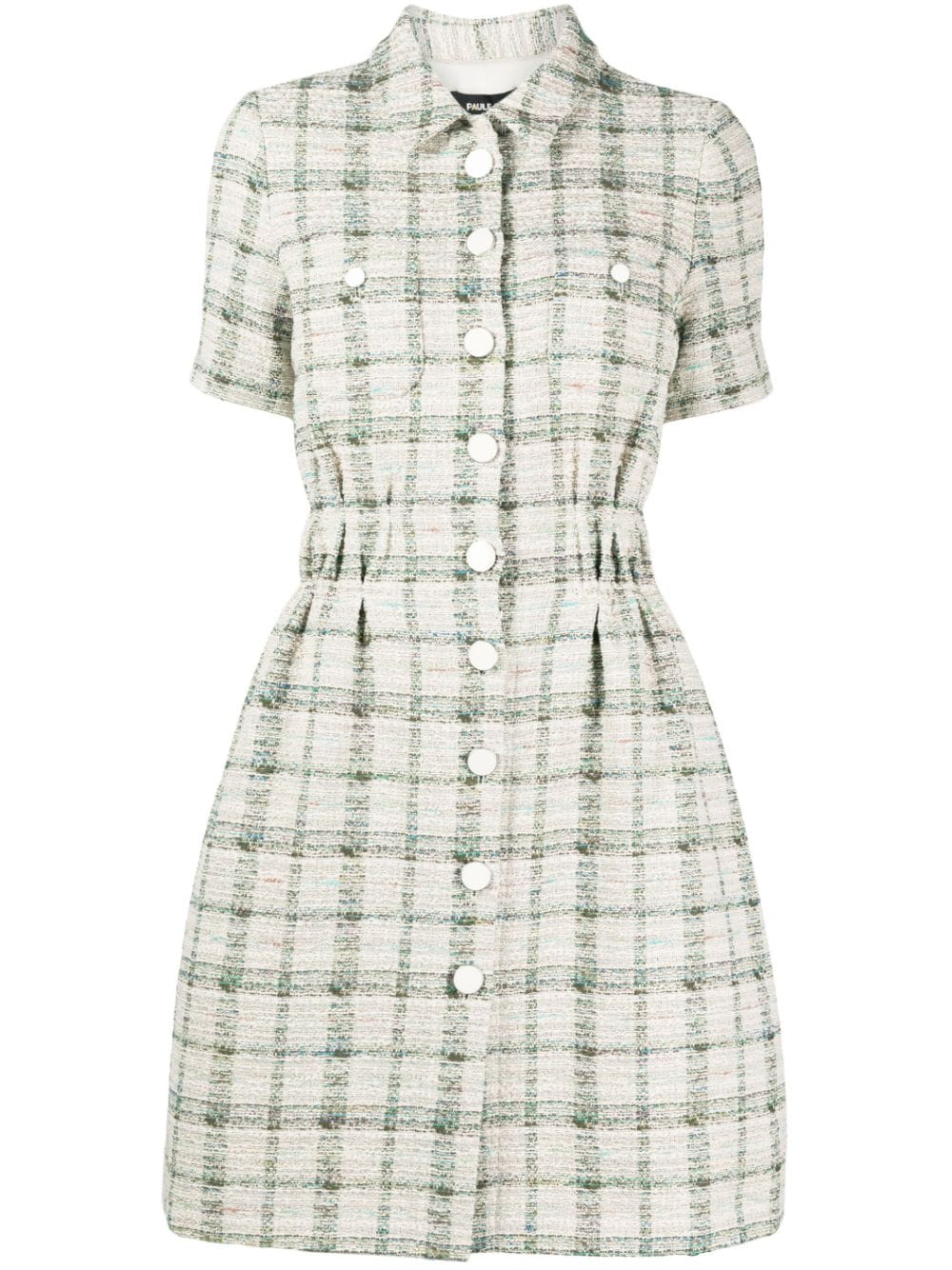 Paule Ka short-sleeve tweed shirt dress - White von Paule Ka