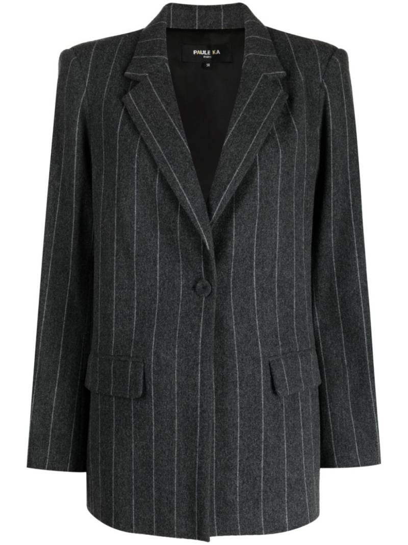 Paule Ka single-breasted pinstripe flannel blazer - Grey von Paule Ka