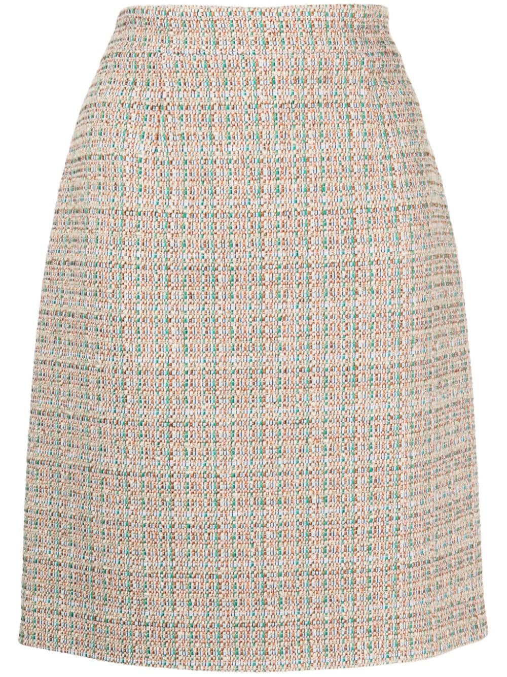 Paule Ka tweed lurex-detail midi skirt - Multicolour von Paule Ka